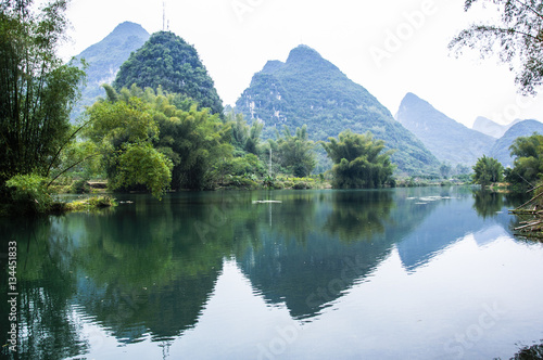 The beautiful mountains and river scenery  