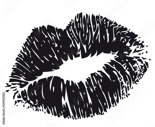 Sexy kiss footprint black