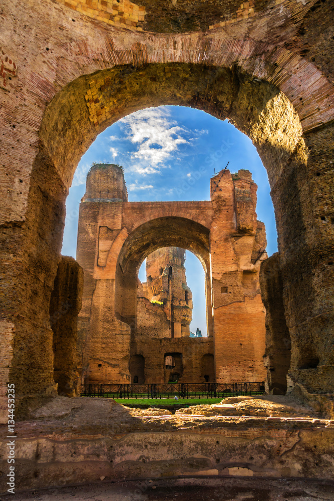 Ruins of Baths of Caracalla (Terme di Caracalla). Rome, Italy.