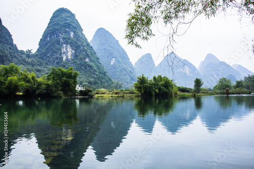 The beautiful mountains and river scenery 