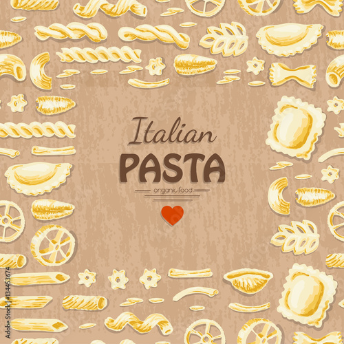 Vector background with Italian pasta