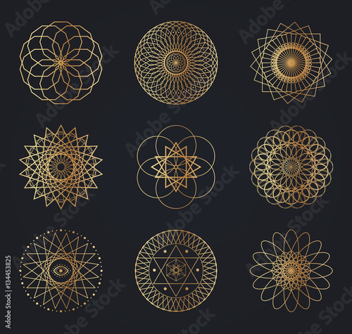 Sacred geometry symbols.