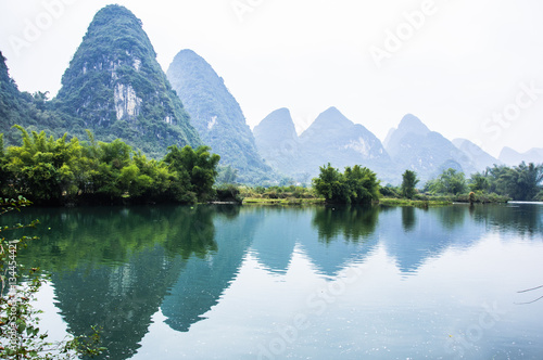 The beautiful mountains and river scenery 