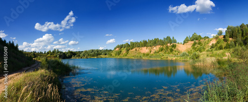Photo Forest lake panoramic view landscape