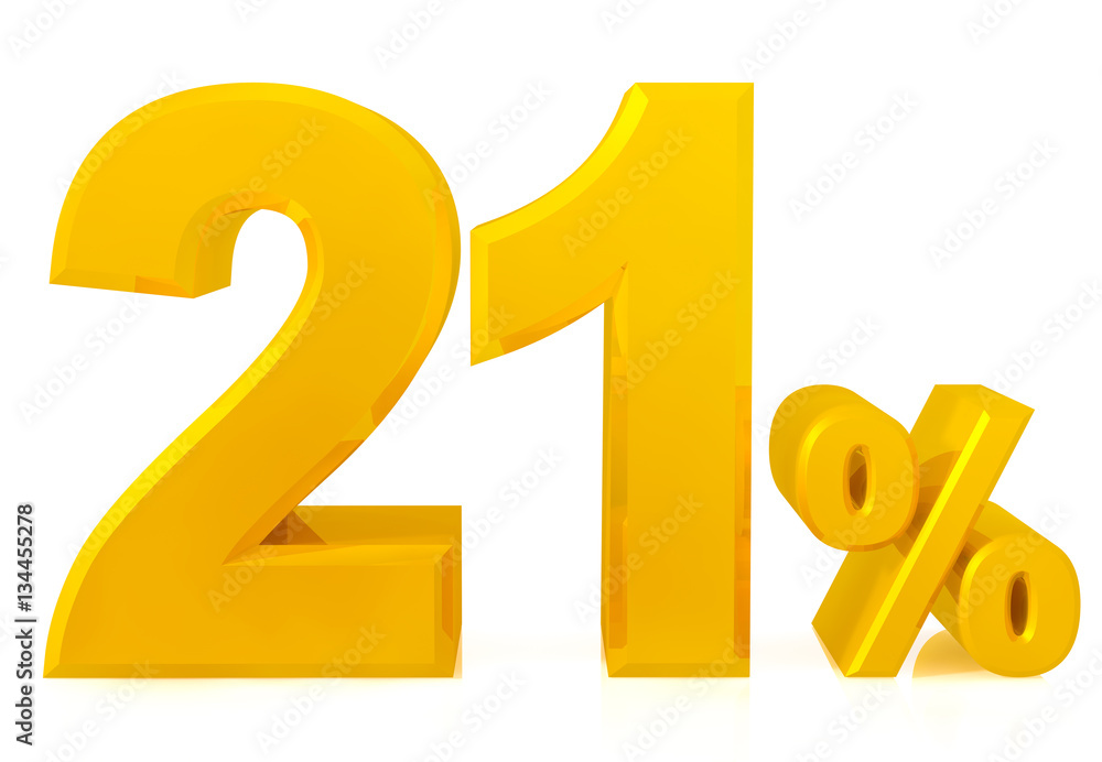 twenty one percent gold 3d rendering twenty one percent gold 3d rendering