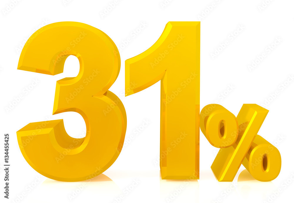 thirty one percent gold 3d rendering thirty one percent gold 3d rendering