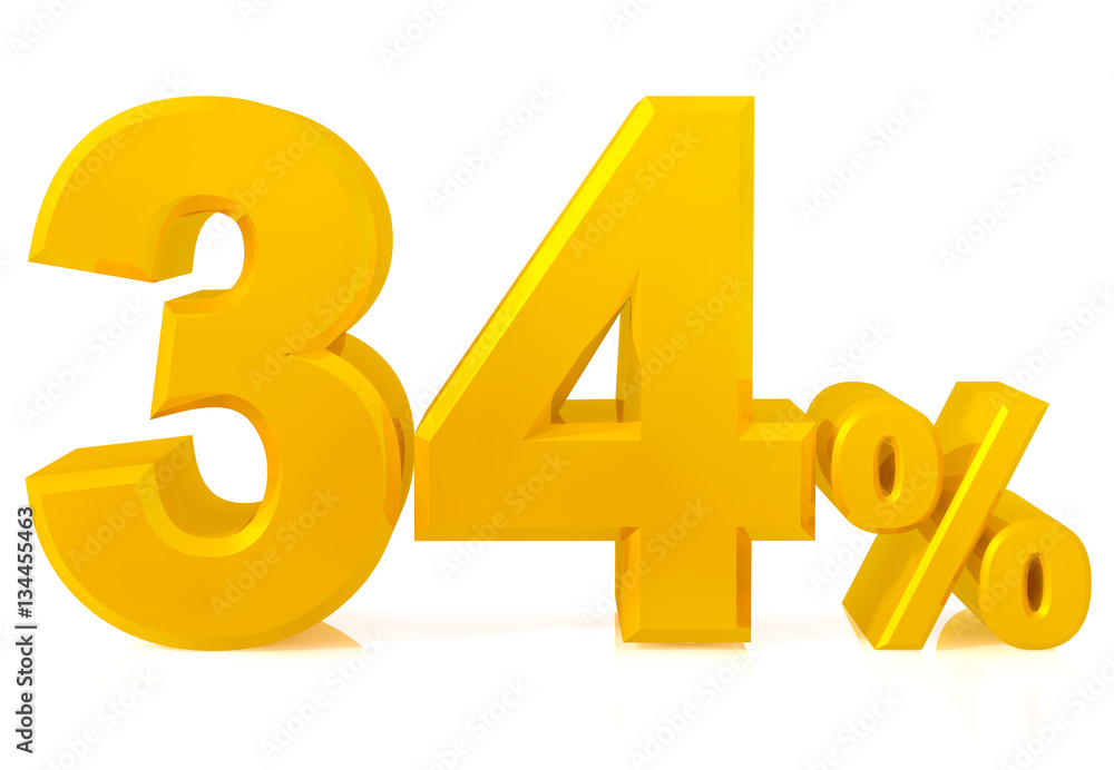 thirty four percent gold 3d rendering thirty four percent gold 3d rendering