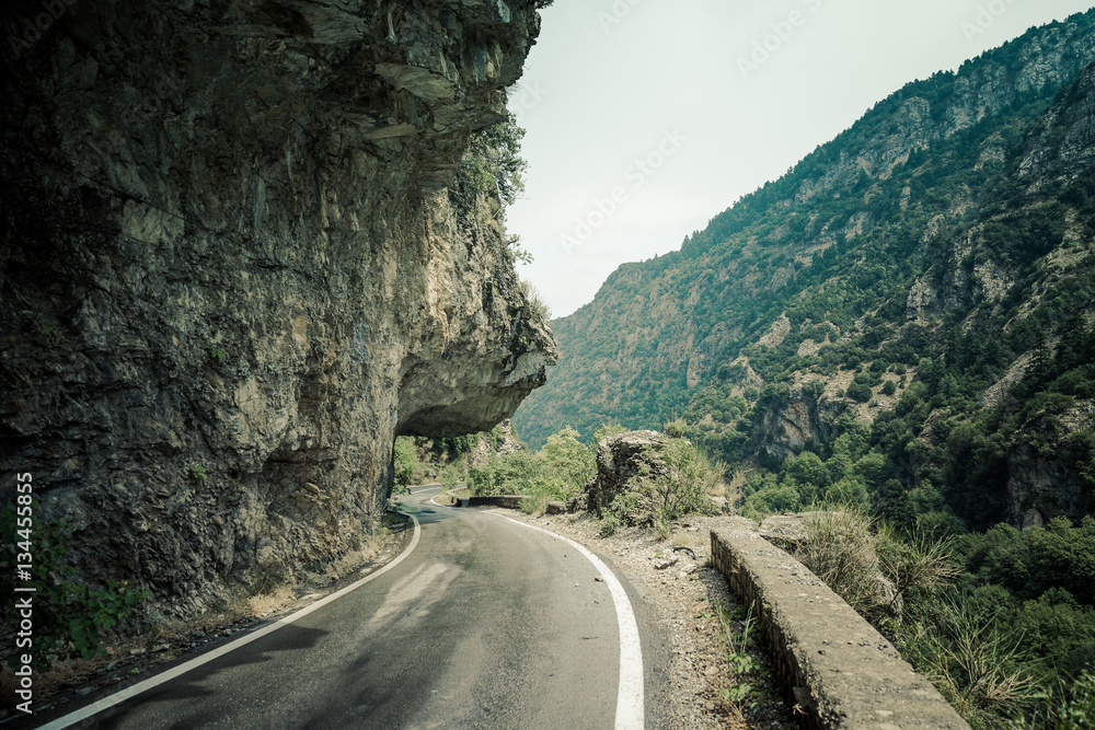 Mountain road in the rocks near Kalamata