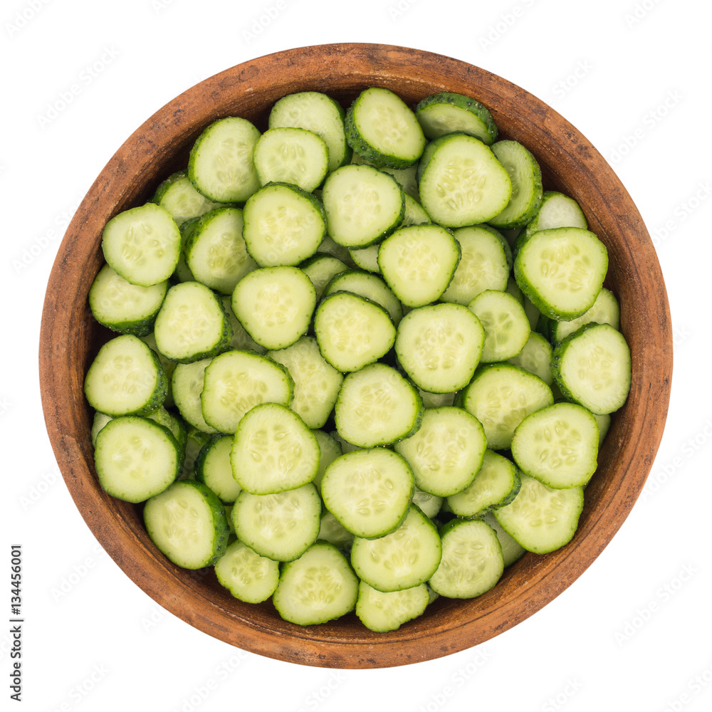 Bowl of fresh cucumber slices. Bowl of fresh cucumber slices.