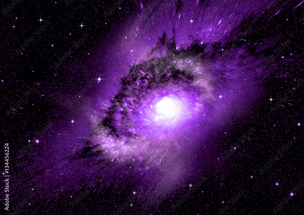 Fototapeta premium Stars, dust and gas nebula in a far galaxy