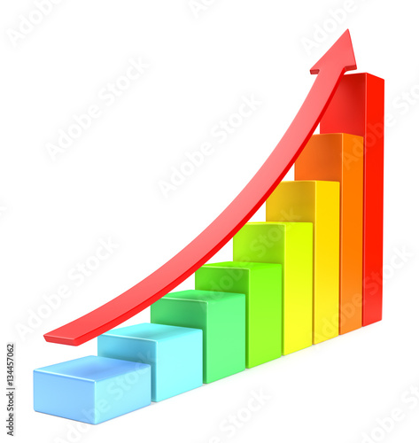 Colorful growing bar chart with red arrow Free Download Colorful growing bar chart with red arrow - GFXLoad