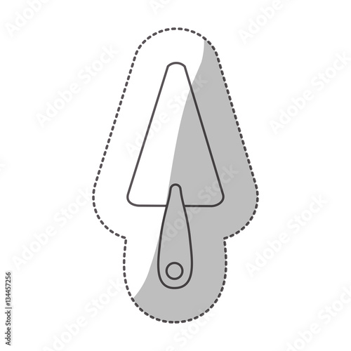 contour middle shadow sticker grayscale with putty knife vector illustration