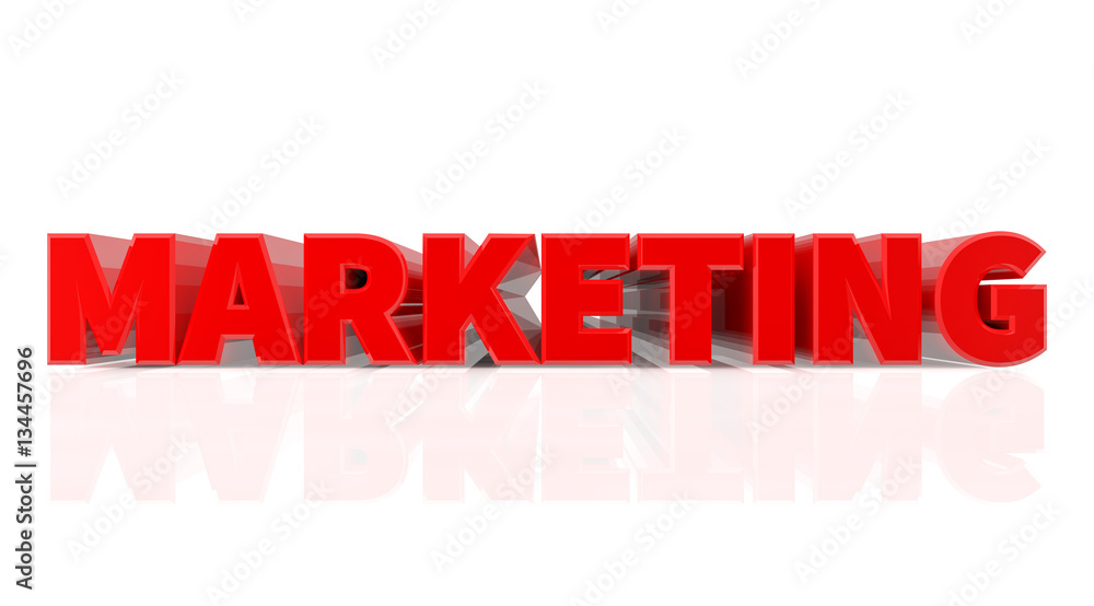 3D MARKETING word on white background 3d rendering
