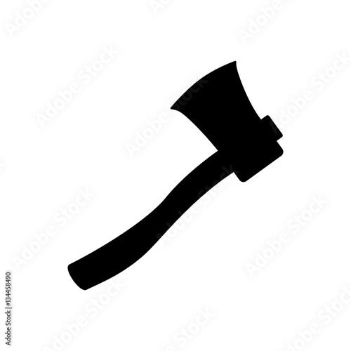 black image silhouette with ax vector illustration