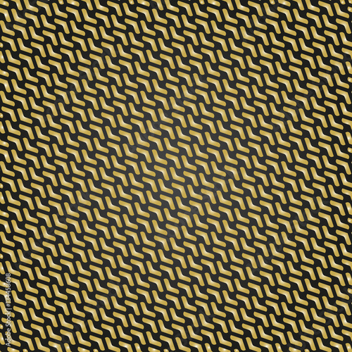 Geometric pattern with golden arrows. Seamless abstract background