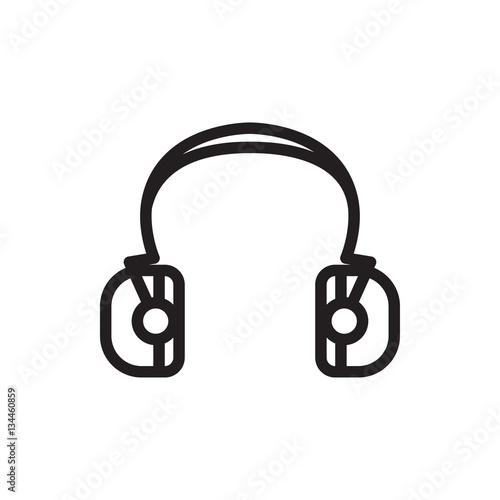 Headphones minimalistic vector icon for web design and mobile application user interface