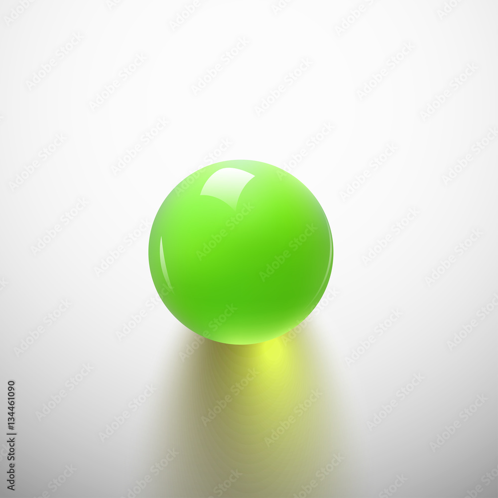 green glossy ball