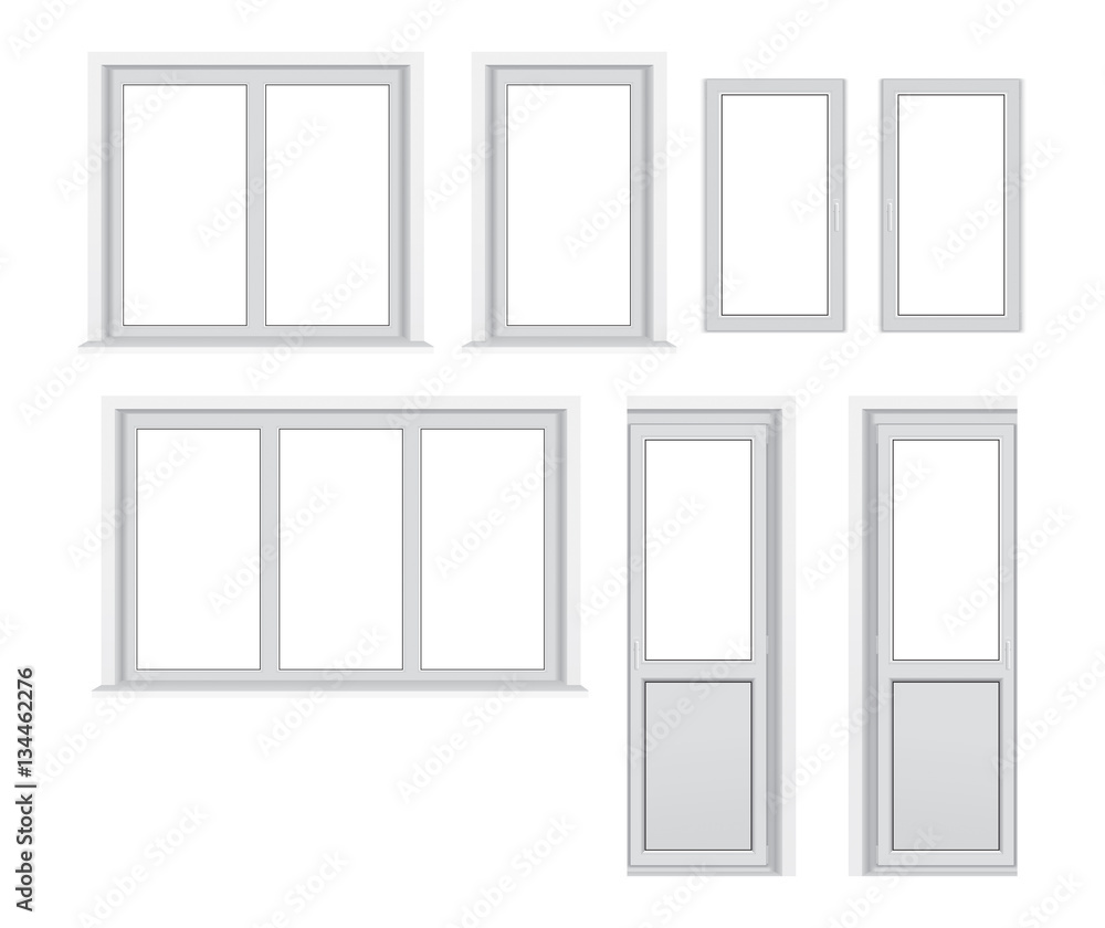 set of different plastic windows layout options set of different plastic windows layout options