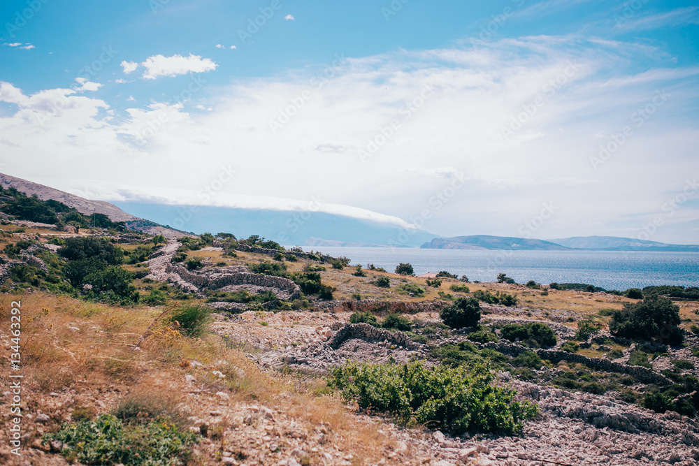 krk island, croatia, vief of baska krk island, croatia, vief of baska