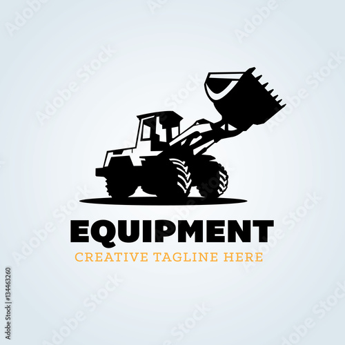 Backhoe and excavator logo template.