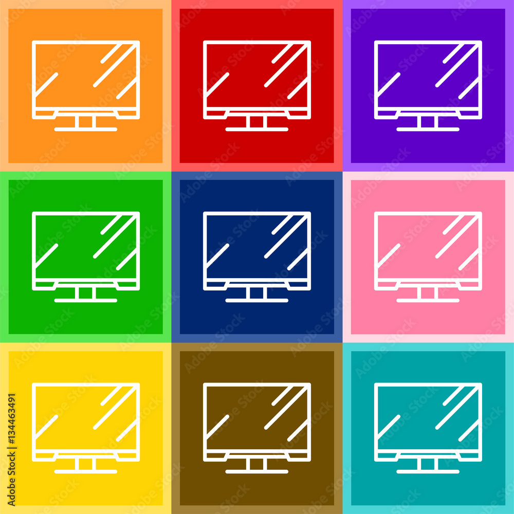 Computer monitor minimalistic vector icon for web design and mobile application user interface Computer monitor minimalistic vector icon for web design and mobile application user interface