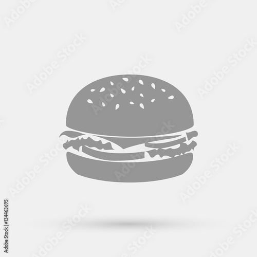 Tasty burger minimalistic vector icon for web design and mobile application user interface