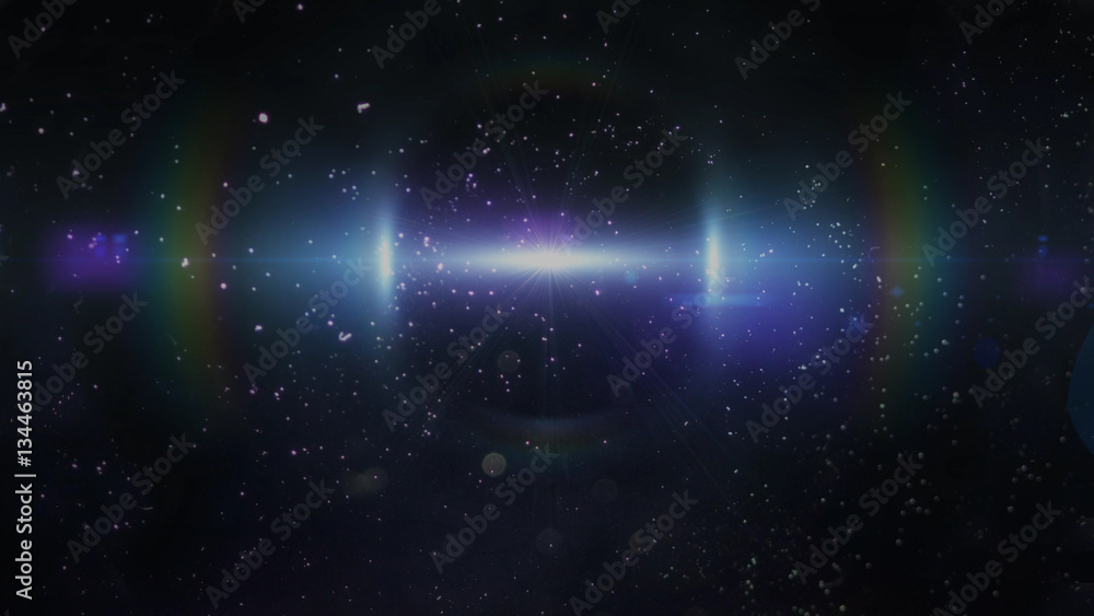 Fototapeta premium Real Lens Flare Shot in Studio over Black Background. Easy to add as Overlay or Screen Filter Photos