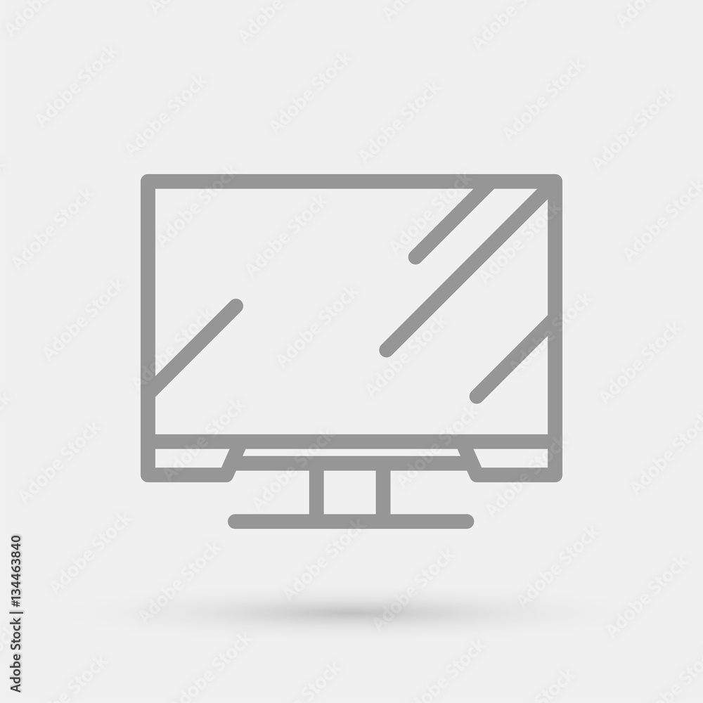 Computer monitor minimalistic vector icon for web design and mobile application user interface Computer monitor minimalistic vector icon for web design and mobile application user interface