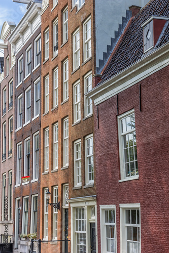 Brick houses in the historical center of Amsterdam