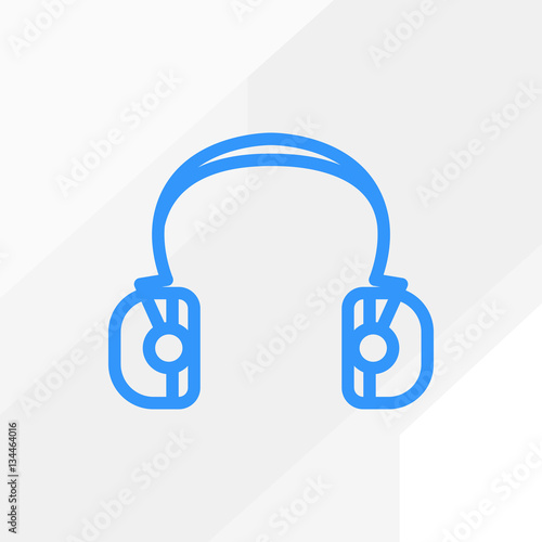 Headphones minimalistic vector icon for web design and mobile application user interface