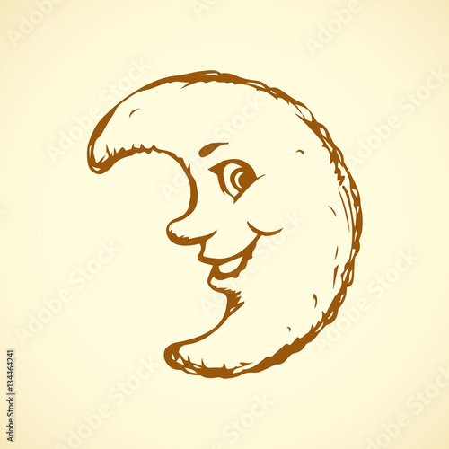 Funny moon. Vector drawing