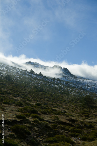 Mountain with clouds and snow © clavivs