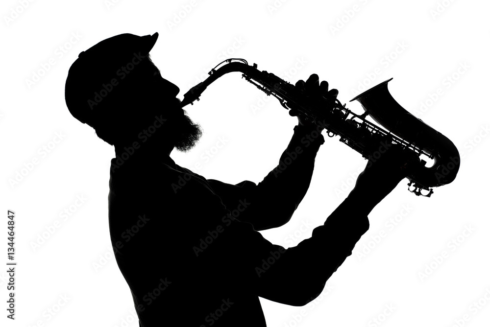 Fototapeta premium shape of jazz saxophonist