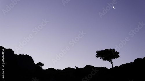 Greek hill shillouette