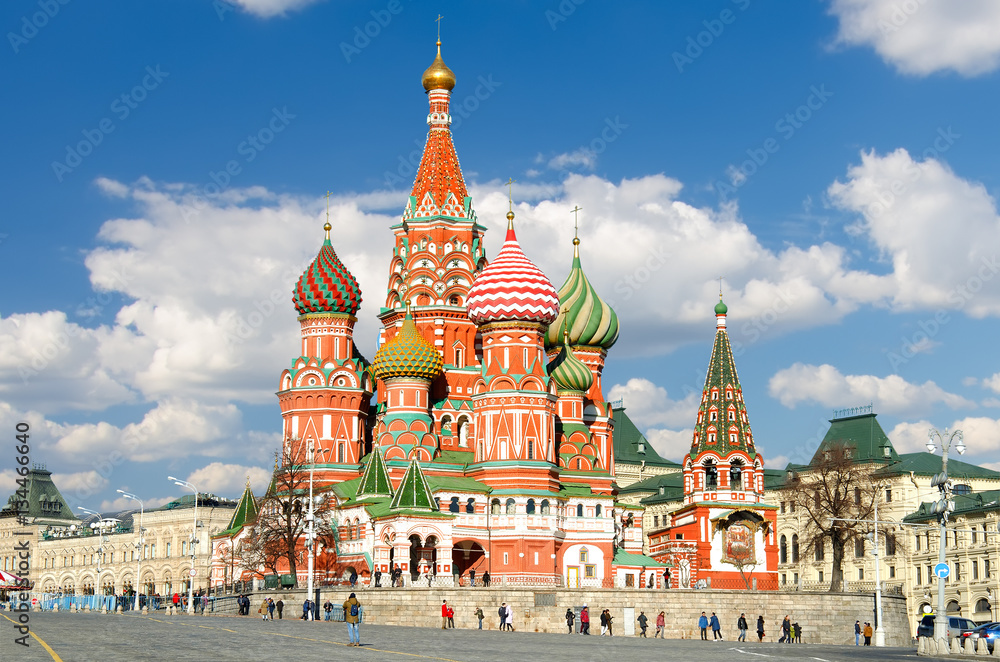Fototapeta premium Moscow,Russia,Red square,view of St. Basil's Cathedral