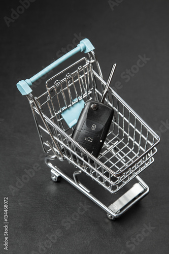 Car keys in a shopping cart