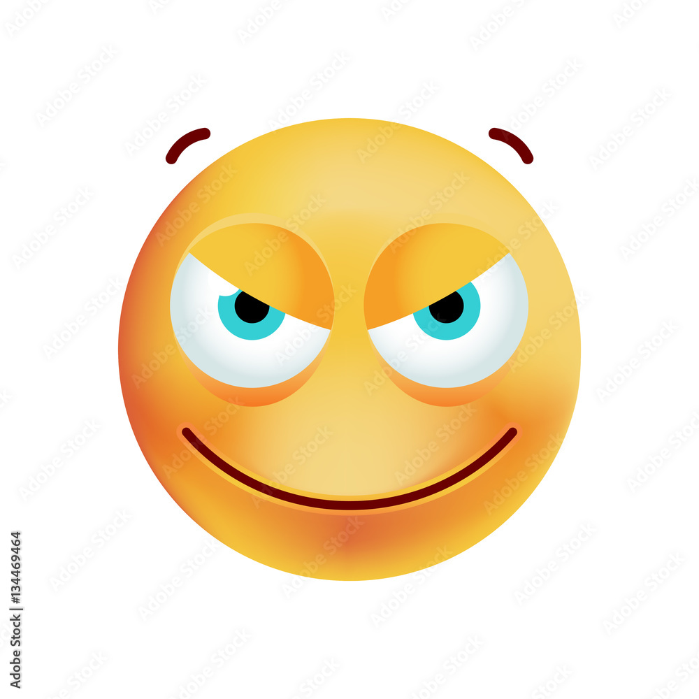 Cute Wicked Emoticon on White Background. Isolated Vector Illustration Cute Wicked Emoticon on White Background. Isolated Vector Illustration