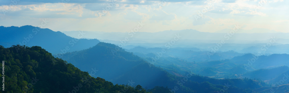 Panoramic view of mountains in Tak , Thailand