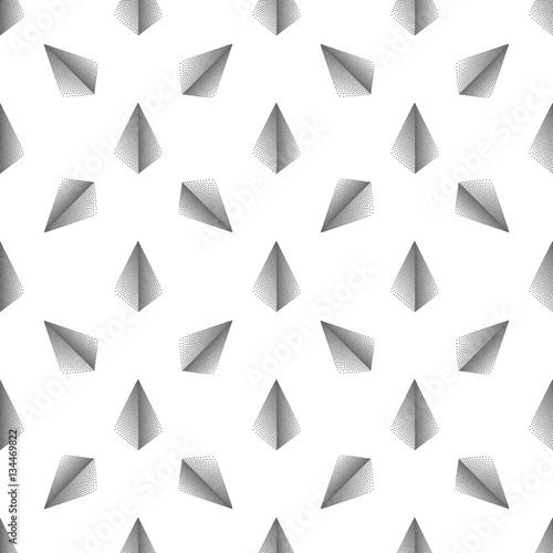 Free Download Vector seamless abstract pattern with dotted pyramid on a white background. - GFXLoad