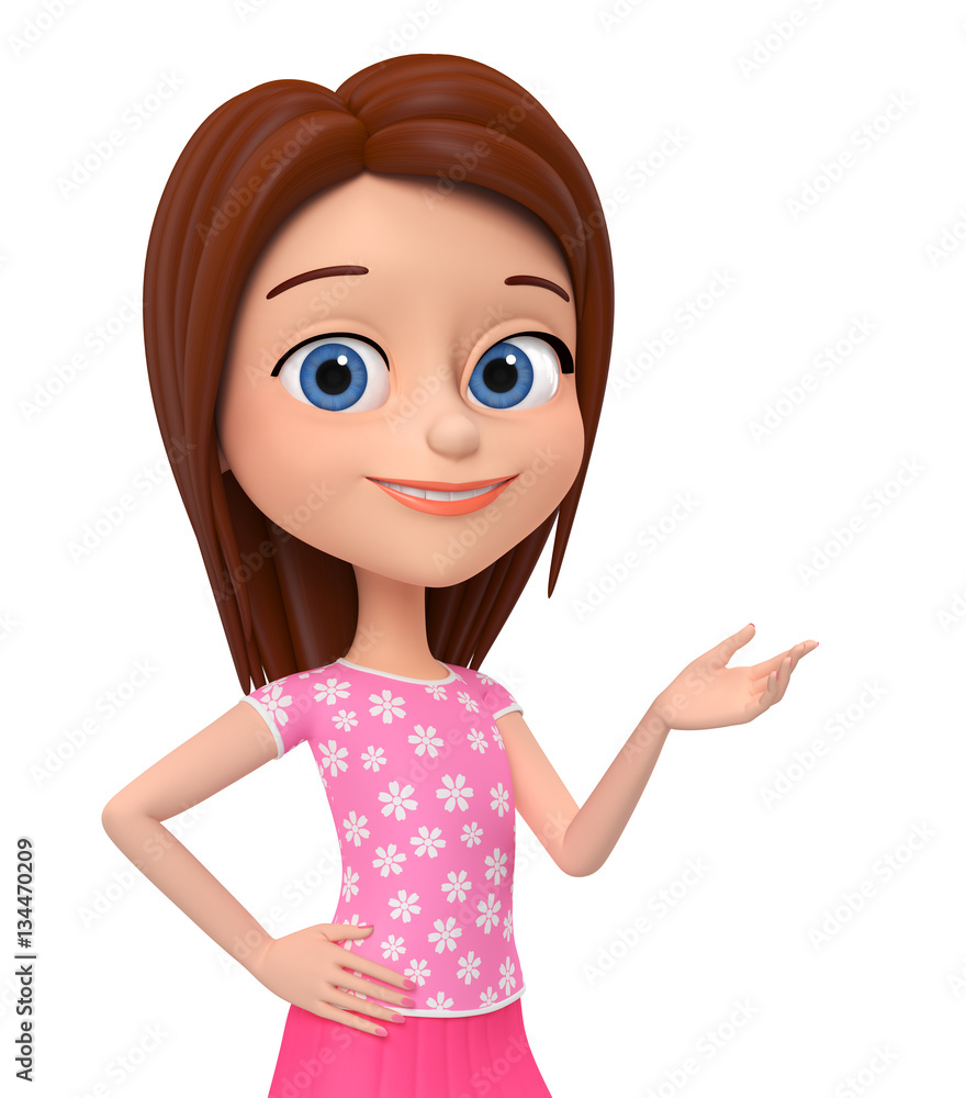 3d rendered illustration. Girl isolated on white background. 3d rendered illustration. Girl isolated on white background.