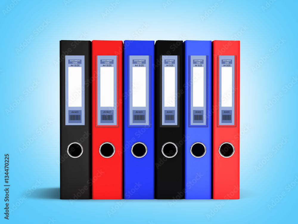 Folders on blue gradient background 3D illustration Folders on blue gradient background 3D illustration