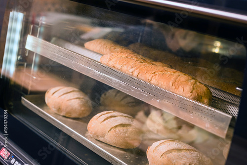 baked bread in a bakery