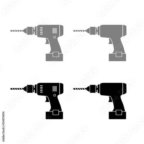 Drill vector icon, set on white background
