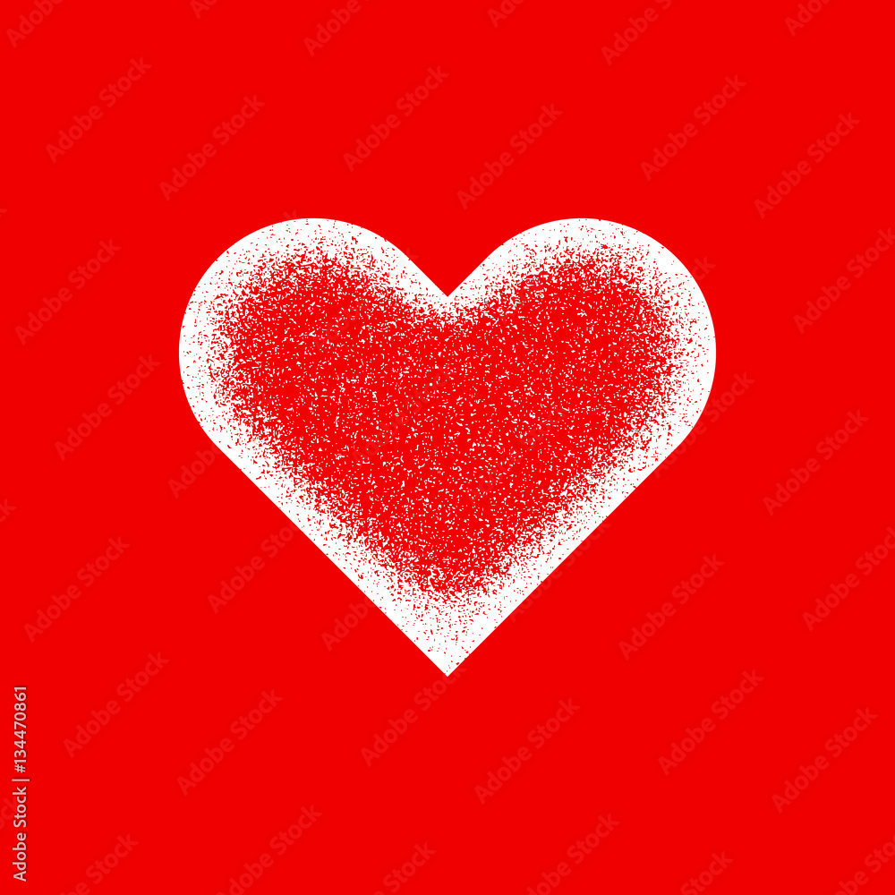 White abstract heart sign badge, Valentines day blank button template with grain, noise, dotwork, halftone, grunge texture for logo, banners, labels, web, prints. 14th february. Vector illustration. White abstract heart sign badge, Valentines day blank button template with grain, noise, dotwork, halftone, grunge texture for logo, banners, labels, web, prints. 14th february. Vector illustration.