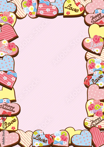 フレーム バレンタインスイーツe縦 Stock Vector Adobe Stock