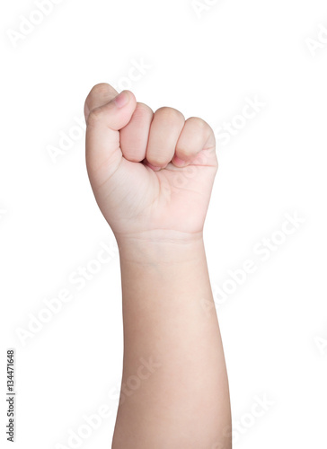 Kid or Children hand isolated on white background with clipping path