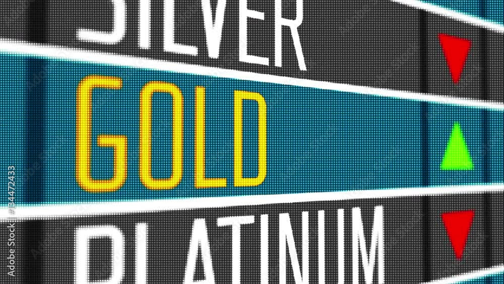Global gold price on the stock market concept animation. 4K UHD video seamless loop. Global gold price on the stock market concept animation. 4K UHD video seamless loop.