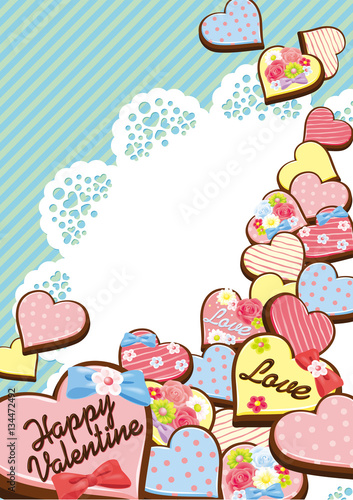 フレーム バレンタインスイーツh縦 Stock Vector Adobe Stock