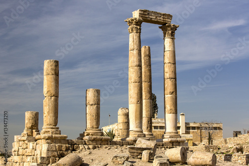 The ruins of the ancient citadel in Amman, Jordan