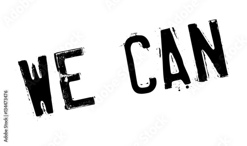We Can rubber stamp. Grunge design with dust scratches. Effects can be easily removed for a clean, crisp look. Color is easily changed.